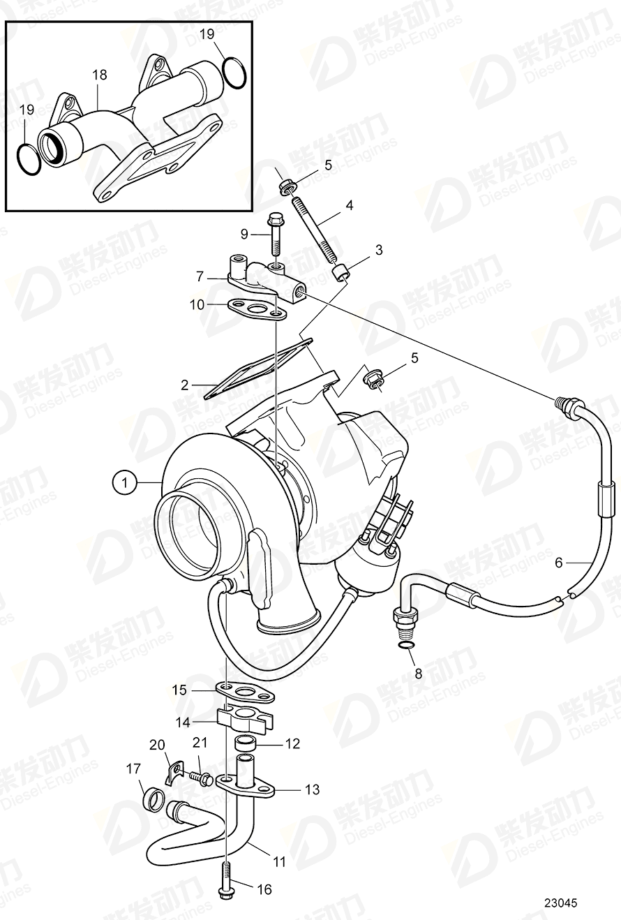 VOLVO Turbocharger, exch 3801116 Drawing